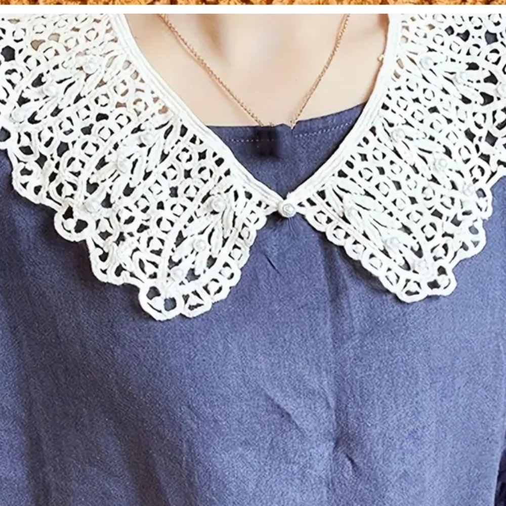 DETACHABLE LACE COLLAR DRESS UP ANY DRESS OR SWEATER DETACHABLE - Picture 3 of 7